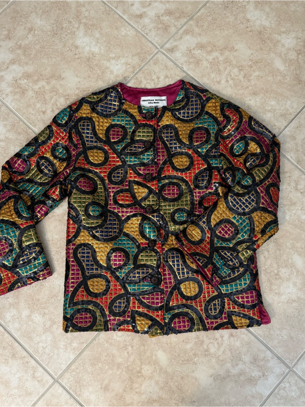 Christian Ruperto Alta Moda Size Large Embellished Jacket
